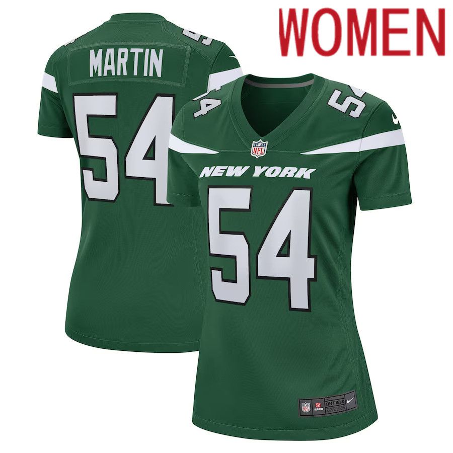 Women New York Jets #54 Jacob Martin Nike Gotham Green Game NFL Jersey